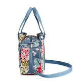 Printed Flower Women Crossbody Bag Nylon Ladies Top-Handle Bags