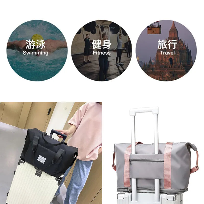 Large Capacity Foldable Travel Bags Waterproof Luggage Tote Handbags