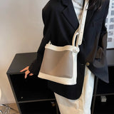 High Capacity Bucket Bag PU Leather Shoulder Bags