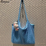 Large Capacity Hollow Out Shoulder Bags Women Shopping All-match Underarm Totes