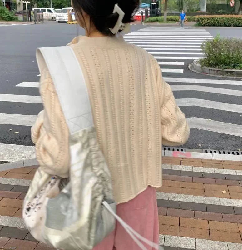 Large Capacity Ladies Drawstring Underarm Bags Women Canvas Shoulder Bag