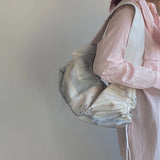 Large Capacity Ladies Drawstring Underarm Bags Women Canvas Shoulder Bag