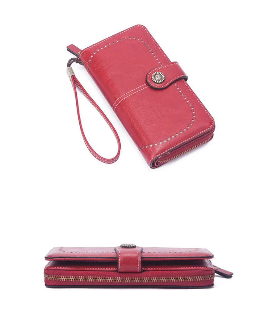 RFID Large Capacity Long Phone Wallet for Women with Zipper