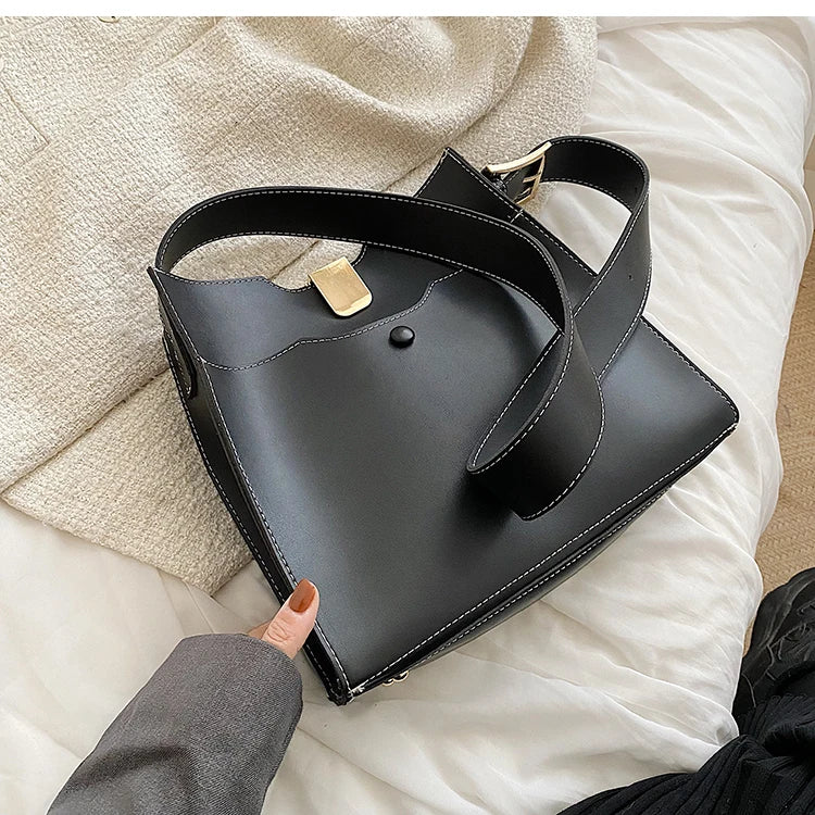 Large Capacity One Shoulder Bags Women's PU Leather High Style Female