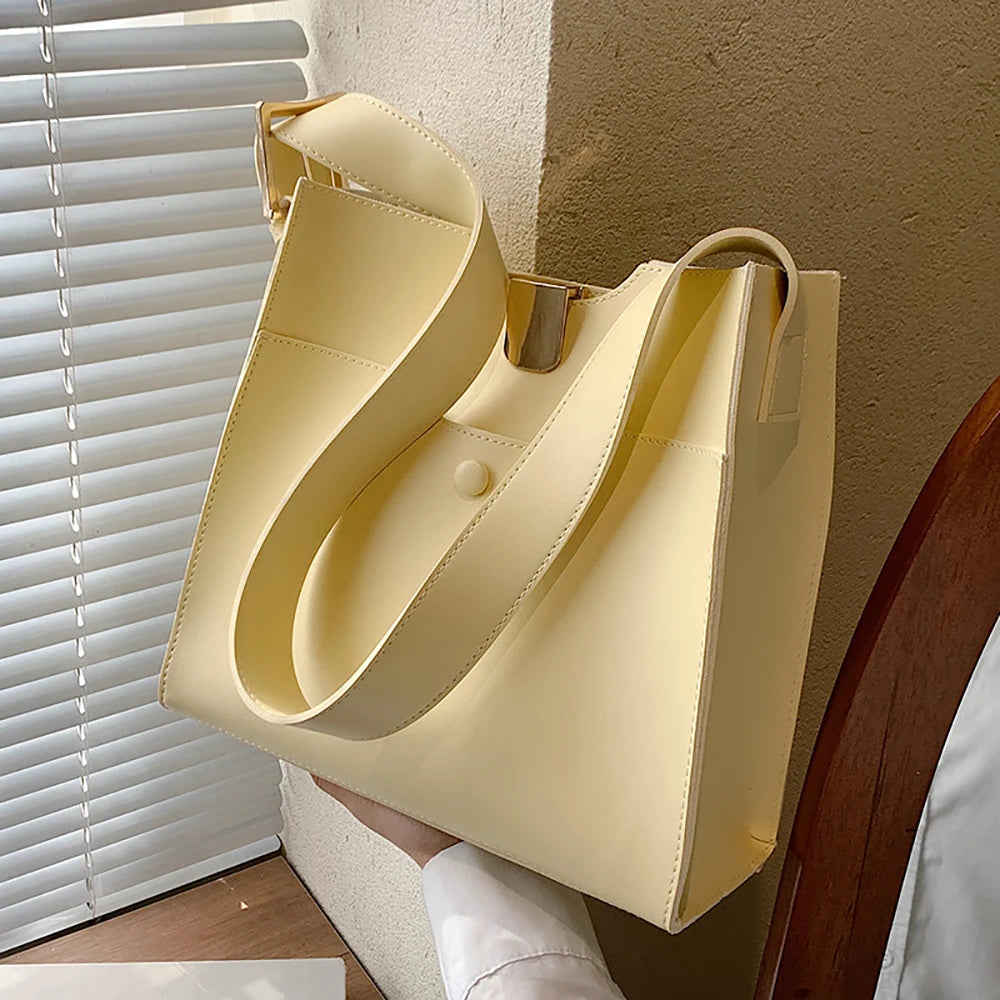 Large Capacity One Shoulder Bags Women's PU Leather High Style Female