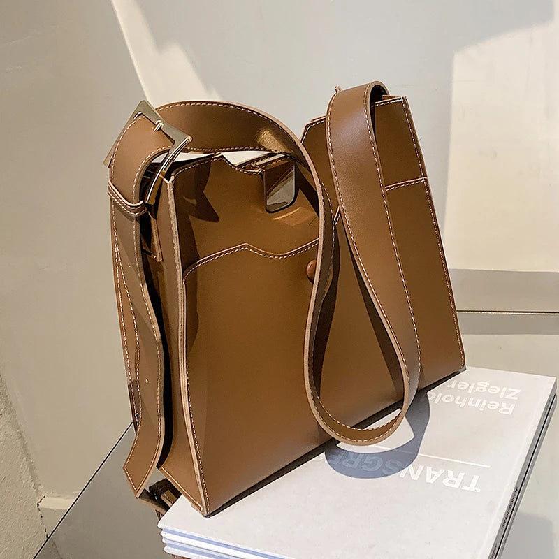 Large Capacity One Shoulder Bags Women's PU Leather High Style Female