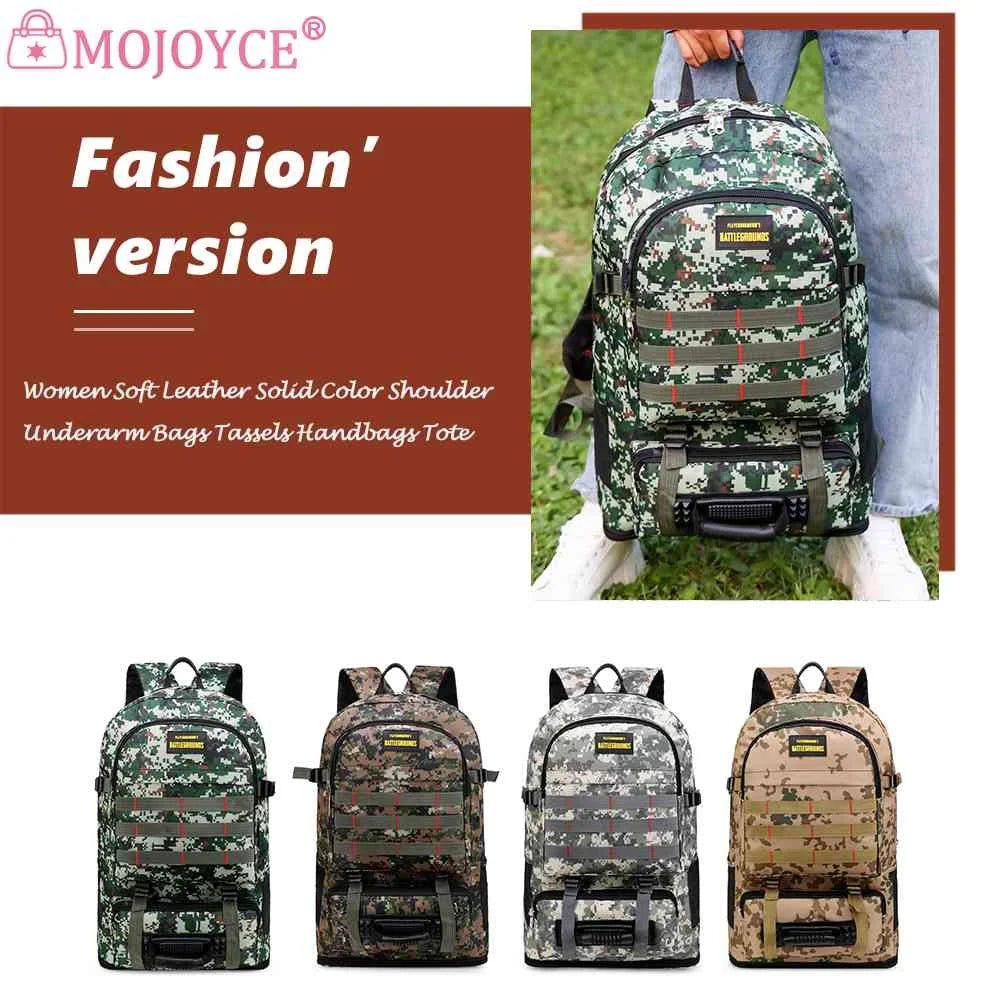 Large Capacity Outdoor Backpack Camo Camping Bag Multi-Pockets