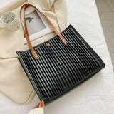 Large Capacity PU Bag Women's Portable Shoulder Bag Commuter Tote Bag