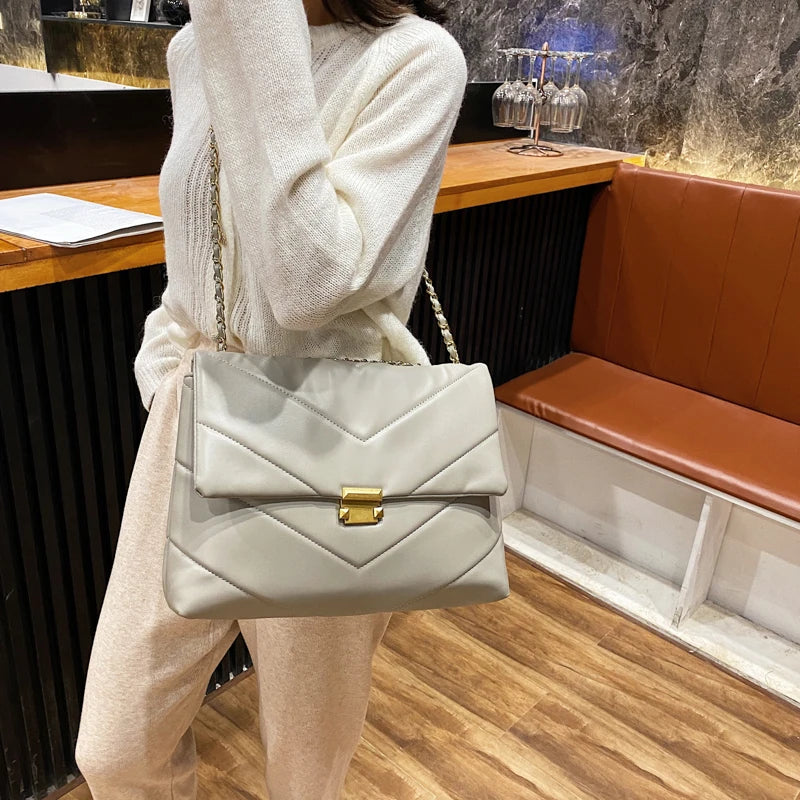 Large Capacity Women Shoulder Messenger Bag PU Leather Tote Crossbody Handbag