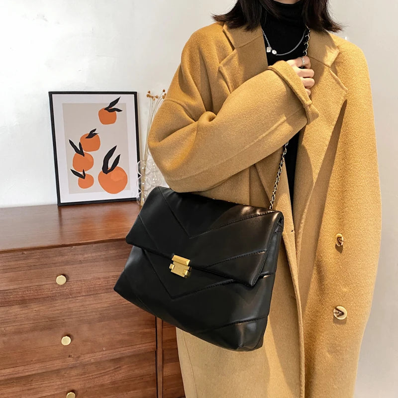 Large Capacity Women Shoulder Messenger Bag PU Leather Tote Crossbody Handbag