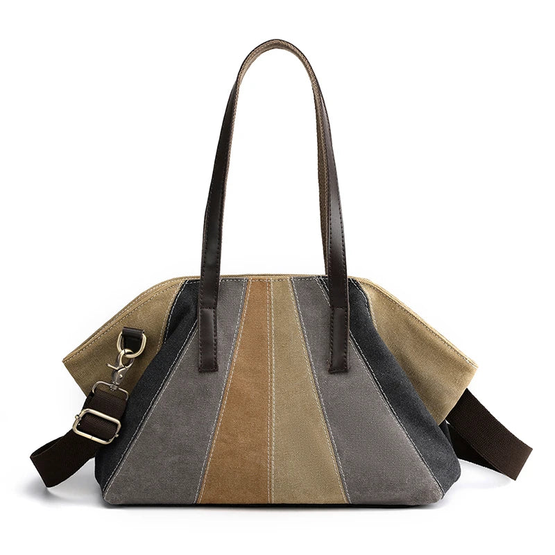 Large Capacity Shoulder Bag Soft Fashionable Canvas Handbags