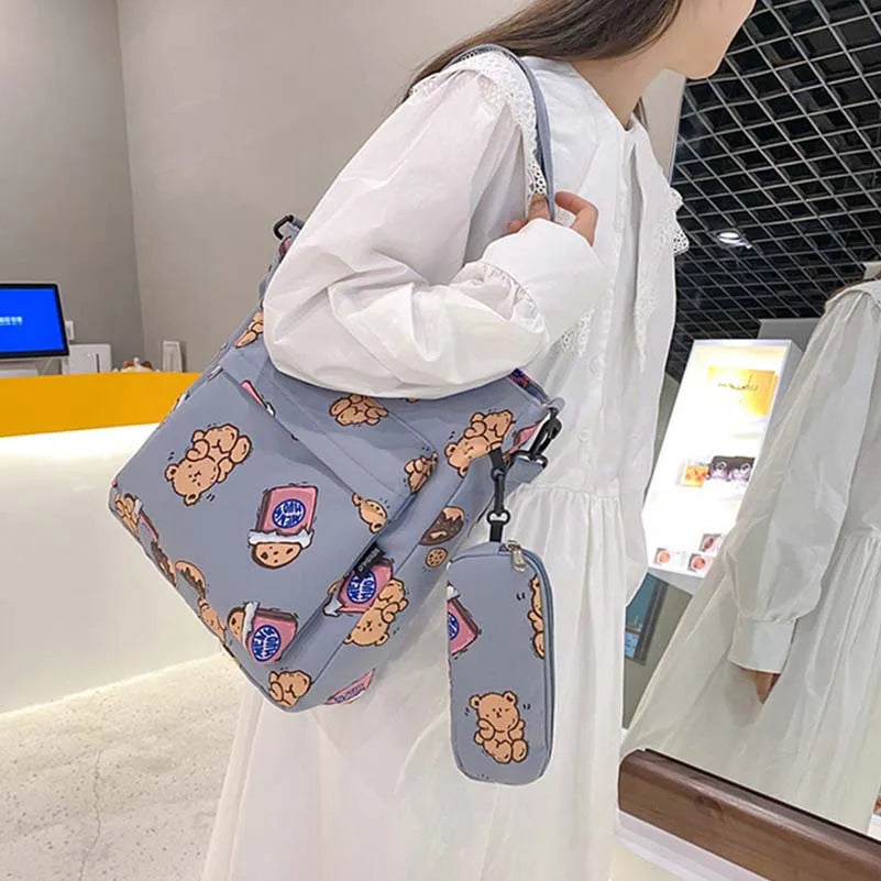 Cartoon Messenger Bag Young Girl Casual Printing Handbag
