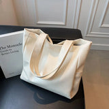 Large Capacity Shoulder Bags Women Solid Shopping Tote Bag PU Leather