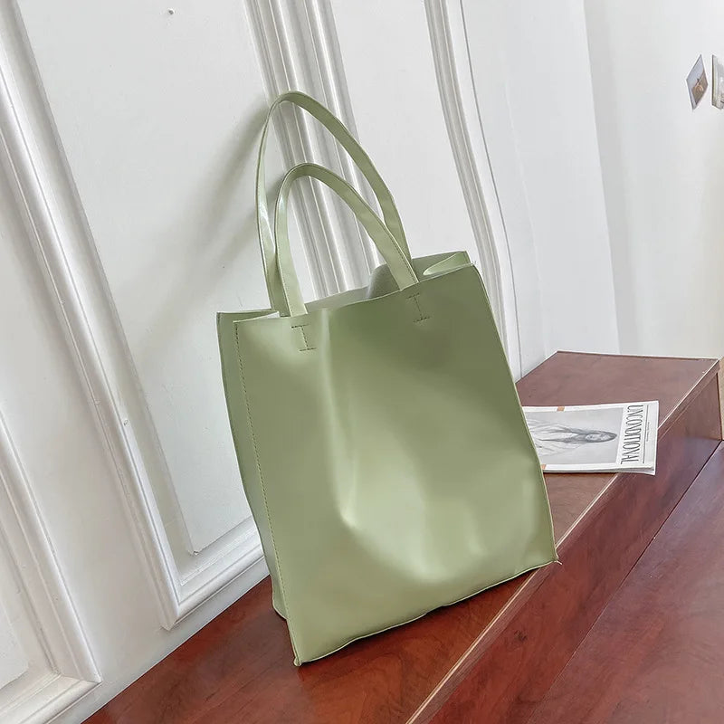 Large Capacity Shoulder Bags Women Soft PU Leather Totes Travel Handbags