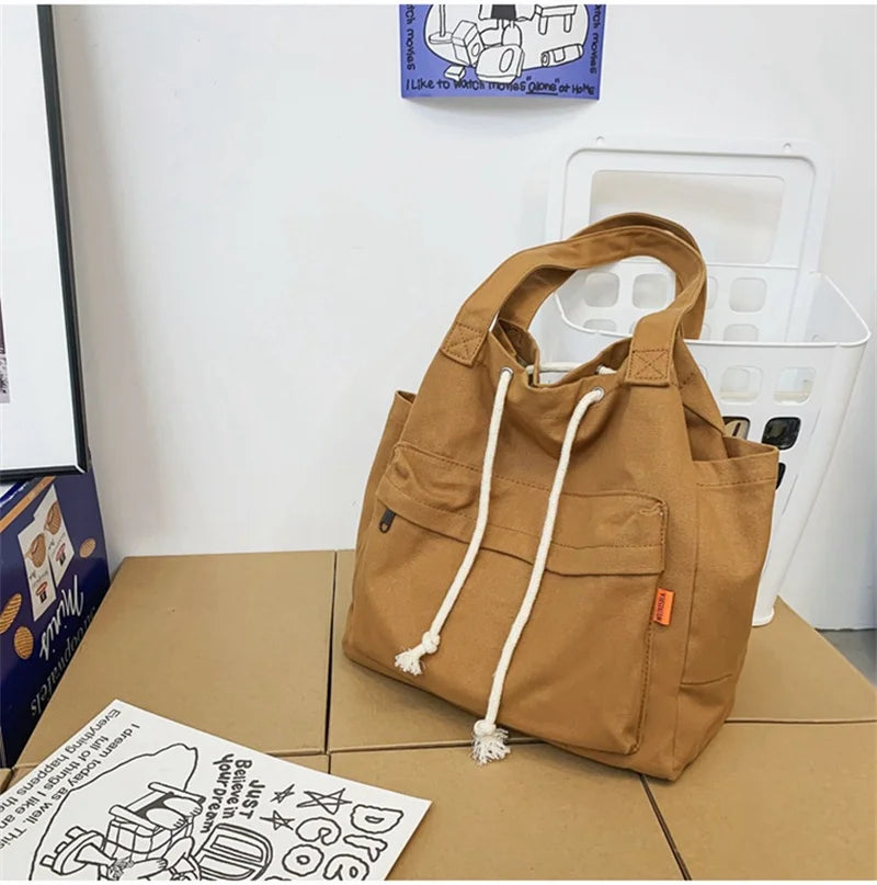 Canvas Casual Shoulder Bag Large Capacity Female Handbag Totes