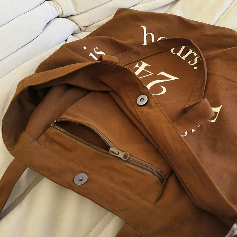 High-Quality Literary Canvas Women's Shoulder Bag