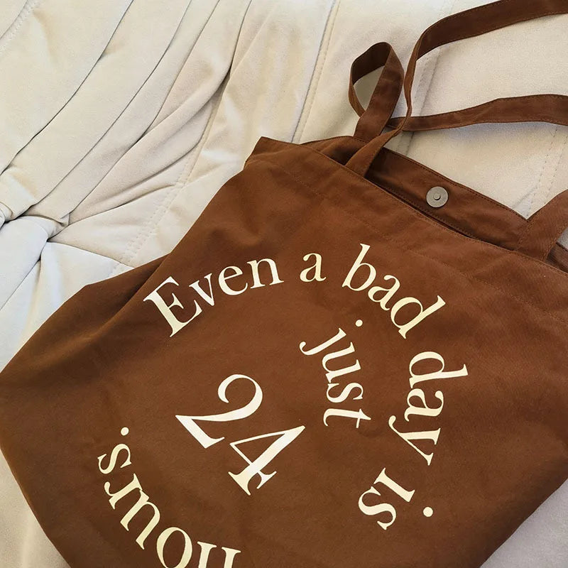 High-Quality Literary Canvas Women's Shoulder Bag