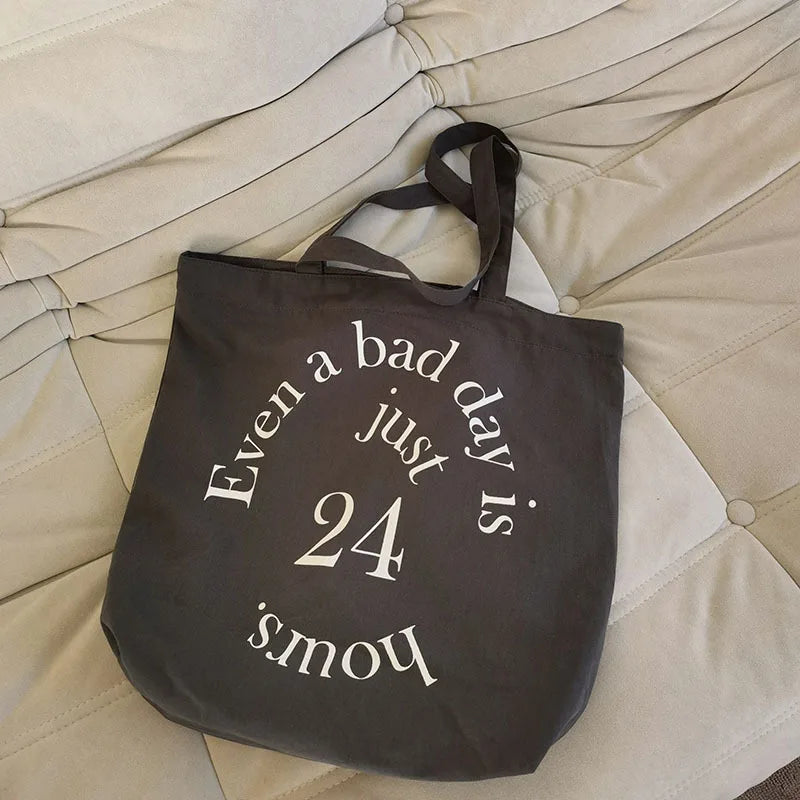 High-Quality Literary Canvas Women's Shoulder Bag