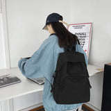 Large Capacity Solid Schoolbag College Student Backpack Female Japanese High