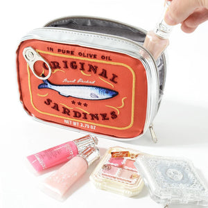 Cat Eat Fish Pattern Makeup Storage Bag