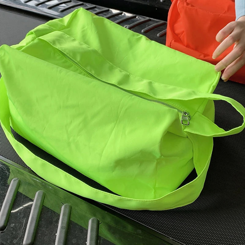 Large Capacity Eco-Friendly Nylon Tote Bag with Zipper for Women