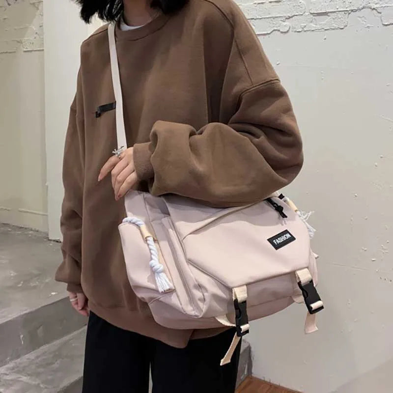 Large Capacity Tote Shoulder Bag Canvas Casual Handbag Female Crossbody Bags