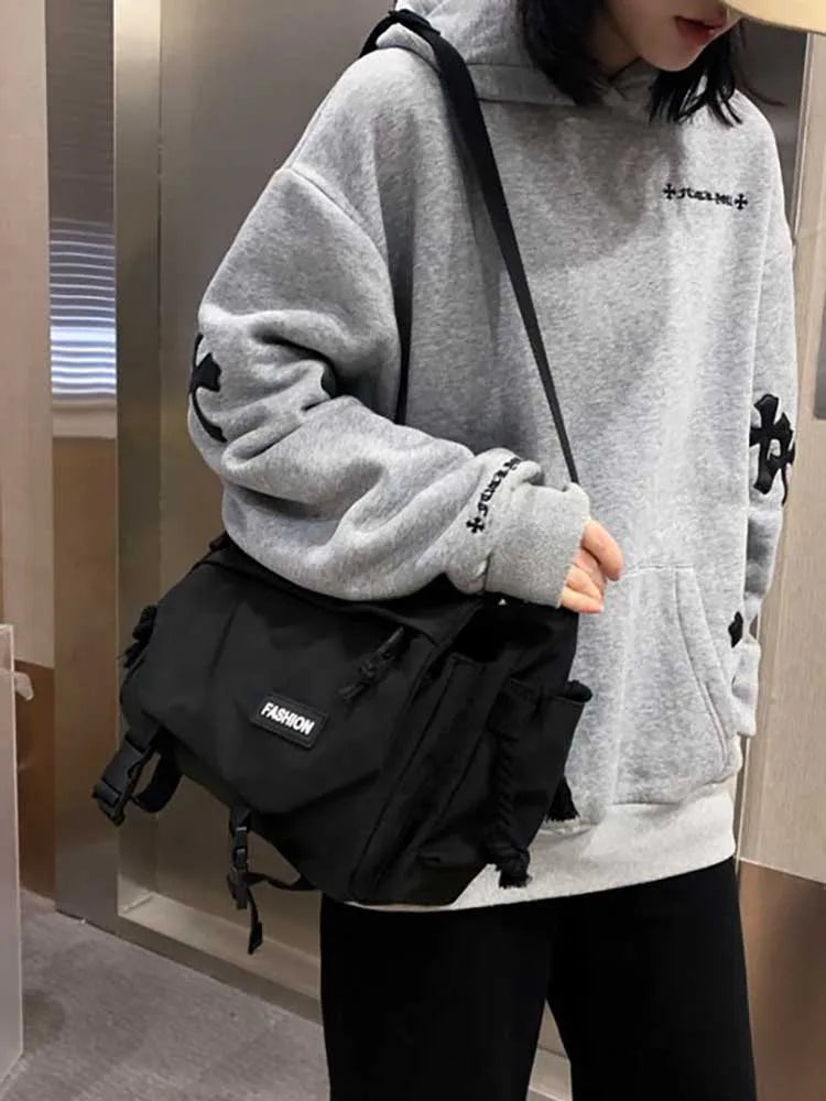 Large Capacity Tote Shoulder Bag Canvas Casual Handbag Female Crossbody Bags