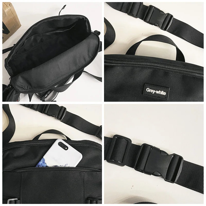 Large Capacity Waist Bag Fanny Pack Unisex Chest Bags Hip Hop Waist Packs
