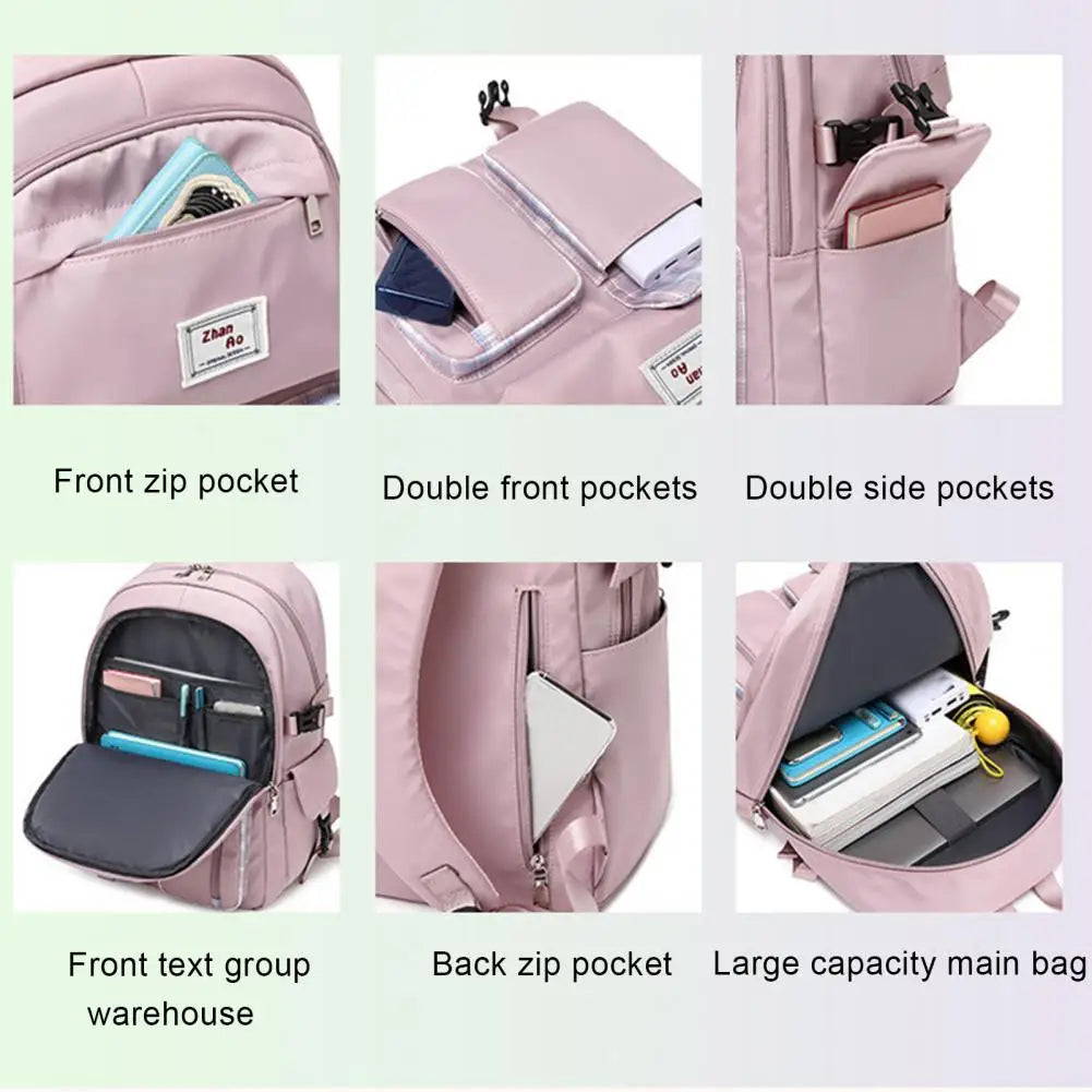Spacious Zipper Pockets School Backpack