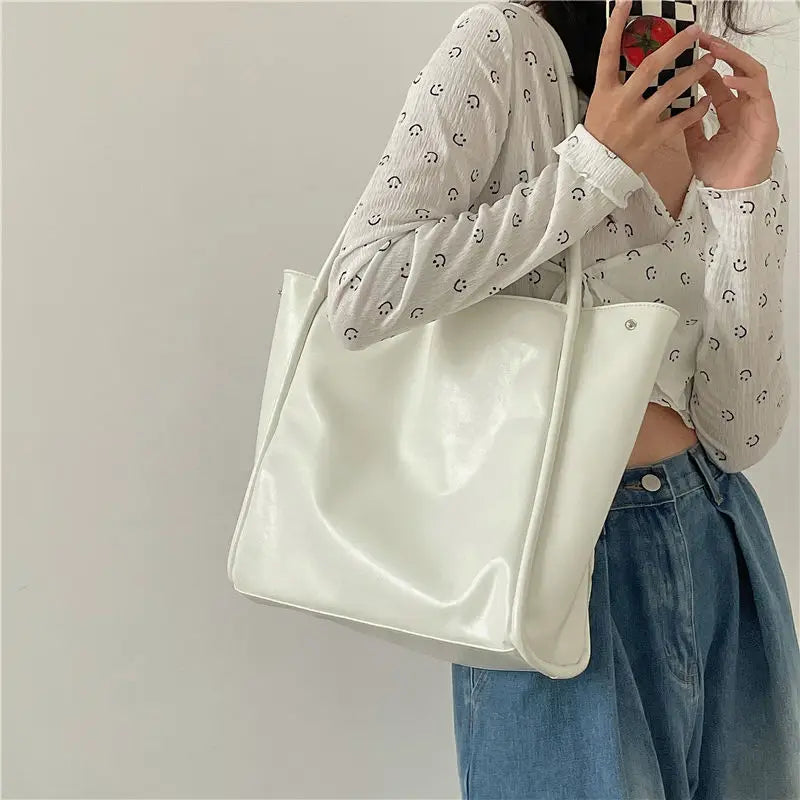 Large Capacity Women Shoulder Bags Soft PU Leather Totes Ladies All-match