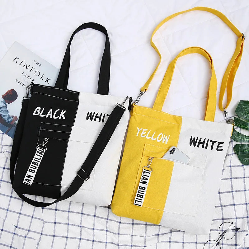 Large Capacity Women's Canvas Shoulder Bag Student Handbag School Bag