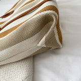 Striped Shoulder Bag Vertical Casual Tote Handbag