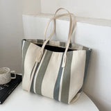 Striped Shoulder Bag Vertical Casual Tote Handbag