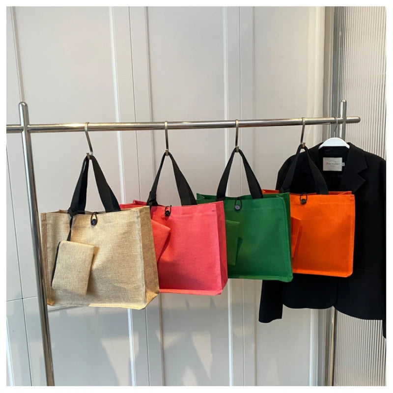 Cotton Shoulder Bags for Women Tote Shopper Bag Handbags Purses Travel