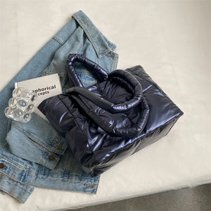 Quilted Large Shopper Bag Padded Cotton Handbag Tote Shoulder Bag