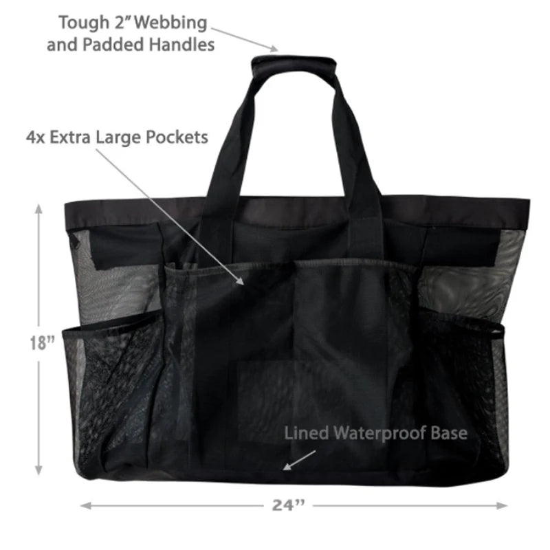 Large Beach Bag Mesh Durable Waterproof Underwear Pocket Tote