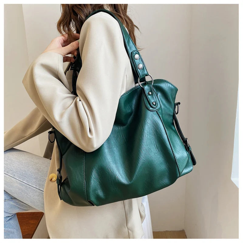 Women Shoulder Bags Big Size Leather Hobos Crossbody Bag Female Travel Shopper
