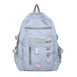 Women Multi-Pocket Nylon Backpack for School Laptop Book