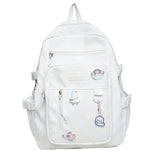 Women Multi-Pocket Nylon Backpack for School Laptop Book