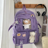 Large-capacity Women Multi-Pocket Nylon Backpack School Bag