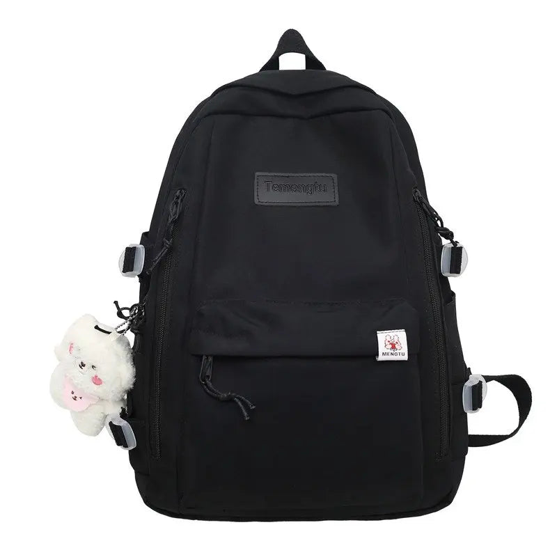 Large-Capacity Women Multi-Pocket Nylon Backpack for Junior High School