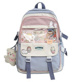 Large-capacity Women Multi-Pocket Nylon Backpack School Girl Laptop Book Bag