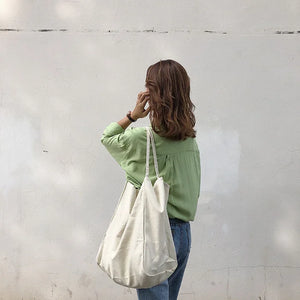 Large-capacity Canvas Shoulder Bag Solid Mori Art Handbag
