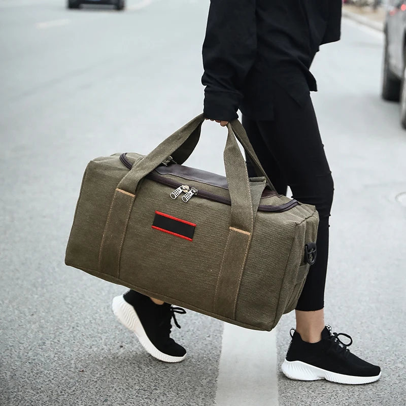 Large-capacity Canvas Travel Bag Hand Luggage Male Female Short-Distance