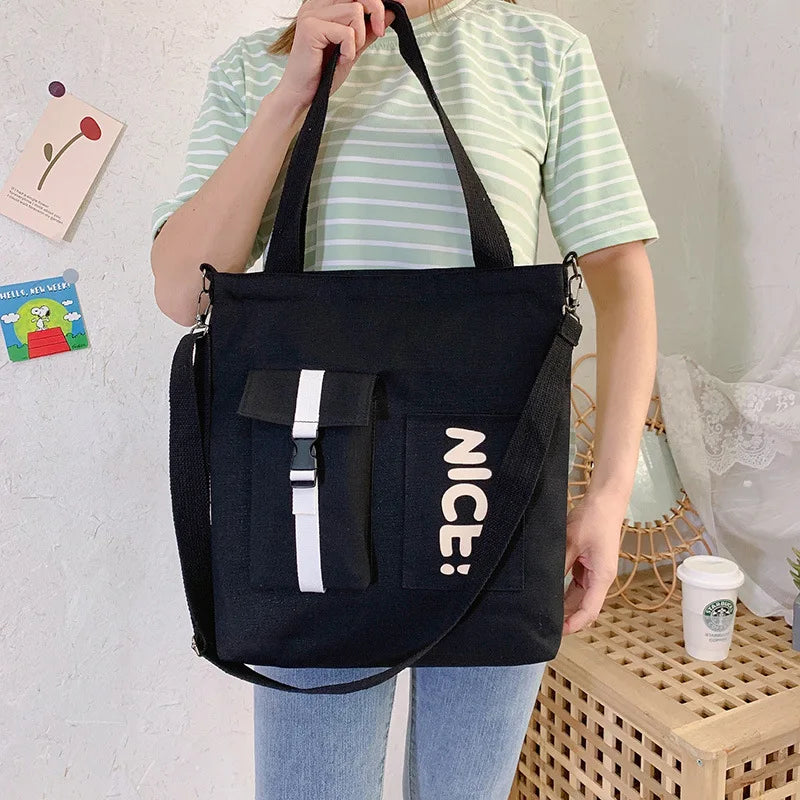 Large Capacity Ladies Canvas Shoulder Bag Women Casual Messenger Bag