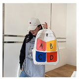 Large-capacity School Bag Canvas Backpack Female Ins Wind Student Backpack