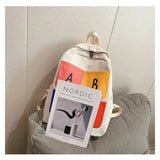 Large-capacity School Bag Canvas Backpack Female Ins Wind Student Backpack