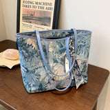 Large-capacity shoulder bag wild big bag student class oil painting tote bag
