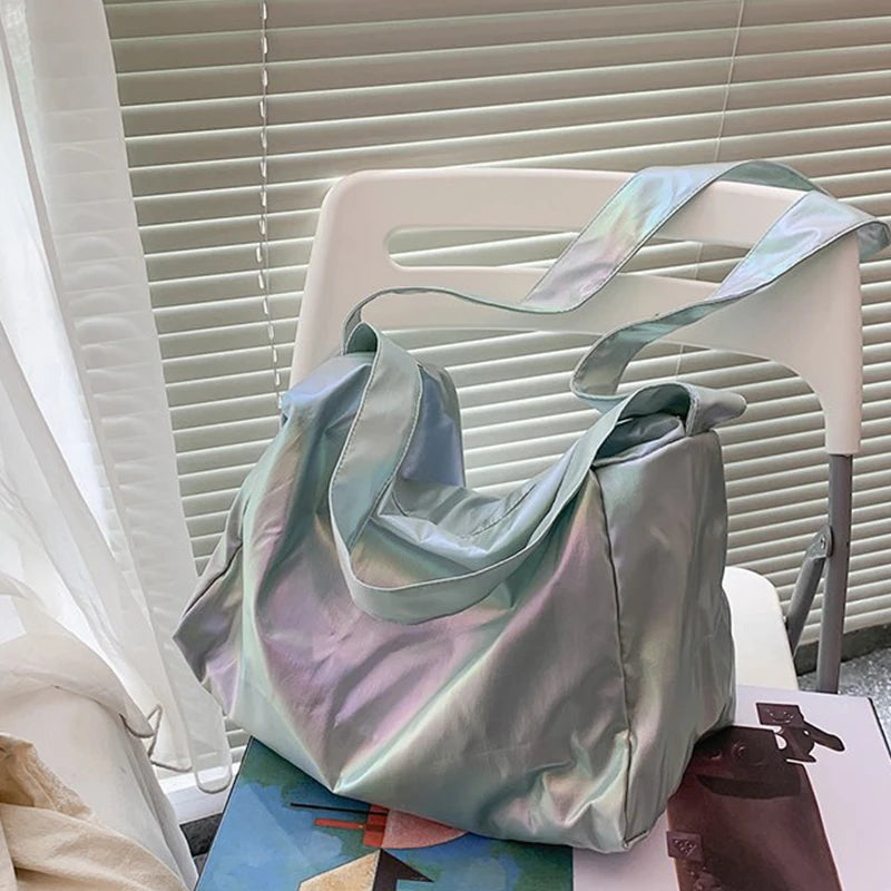 Waterproof Nylon Gym Bag Large Capacity Crossbody Shoulder Tote