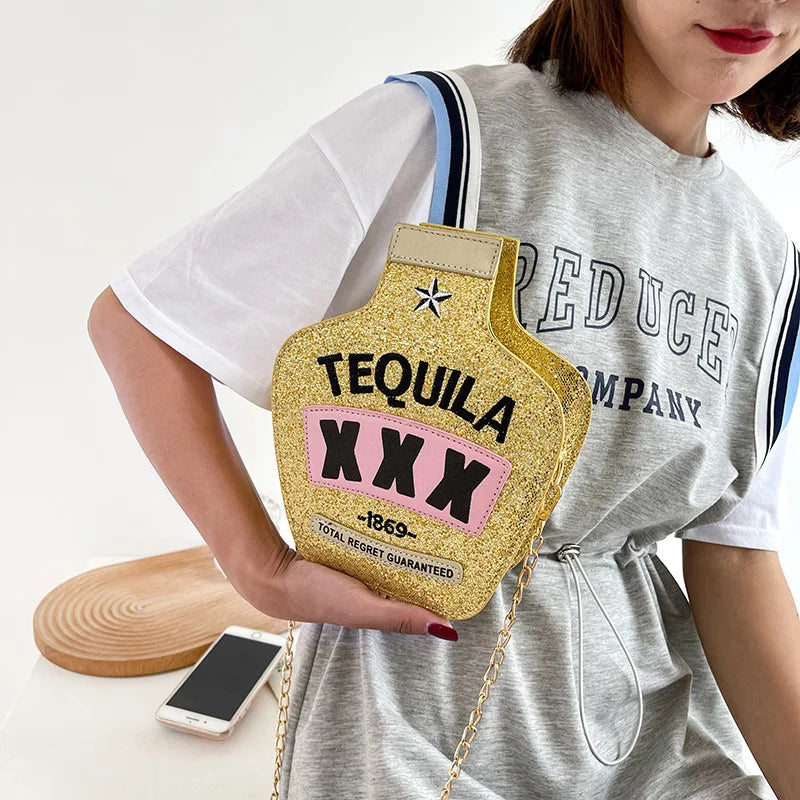 Laser Sequins Shoulder Bag for Women Chain Satchel